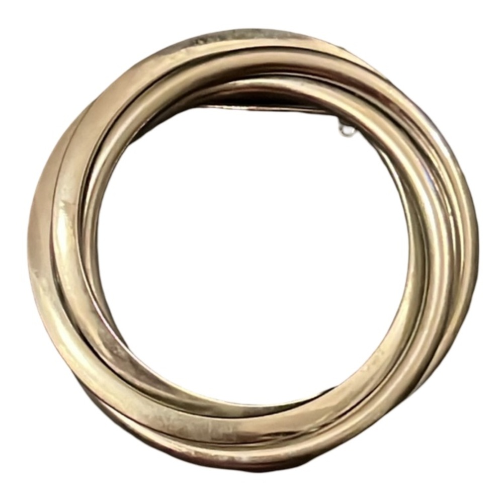 Vintage Elegant Silver Plated Infinity Metal Circle Brooch